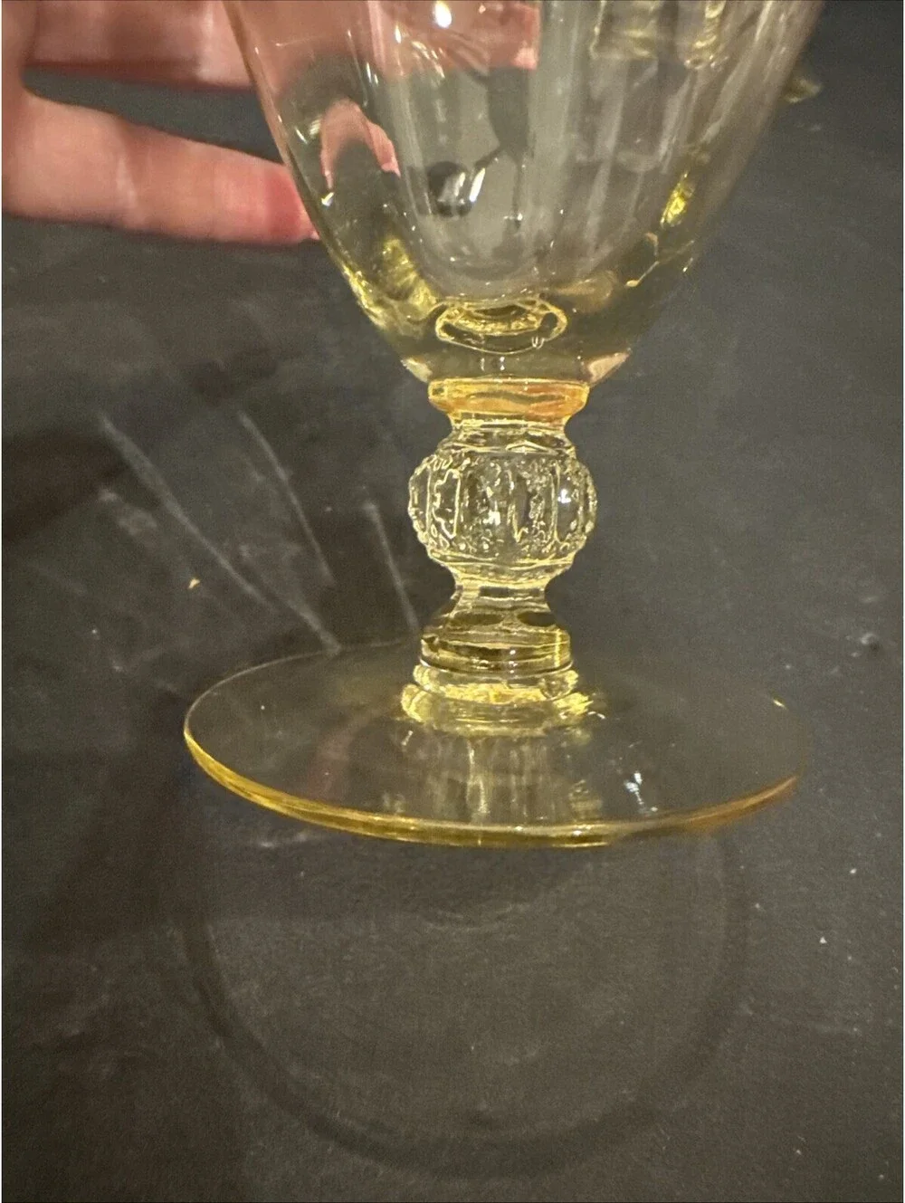 Cambridge Aurora (3) Mandarin Gold Yellow Wine Cordial Glasses 4 1/8” H X 2 5/8”